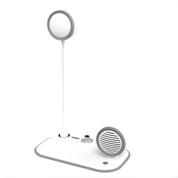 מעמד טעינה אלחוטי עם מנורה ורמקול מובנים