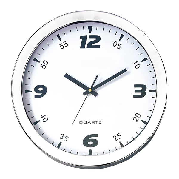 שעון קיר מעוצב ביג-בן עם מסגרת מתכת וזכוכית, קוטר 36 ס"מ