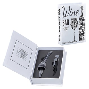 מארז מתנה לעיצוב יין בצורת ספר - 2 חלקים