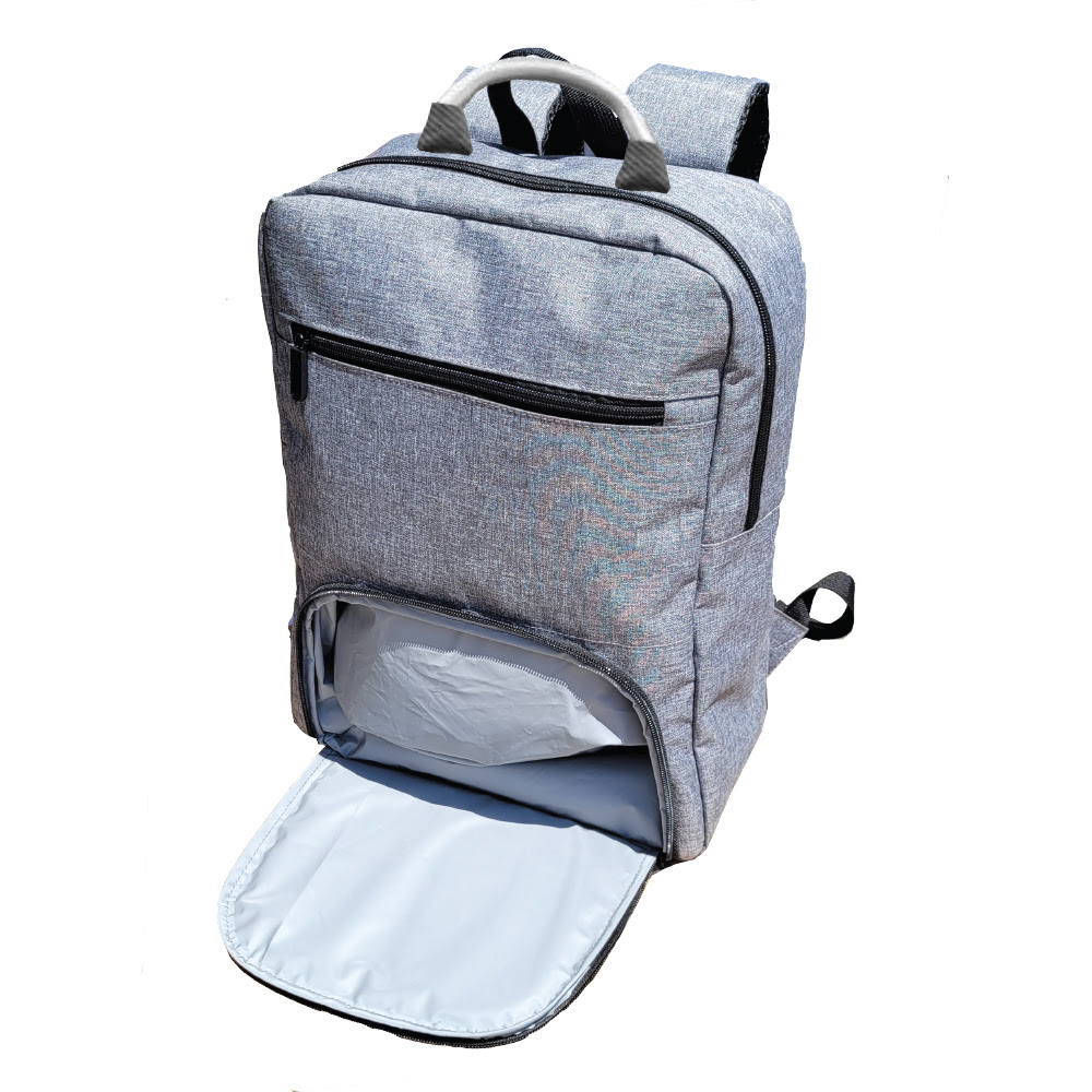 תיק גב ללפטופ עם תא צידנית אפור - מושלם לטיולים