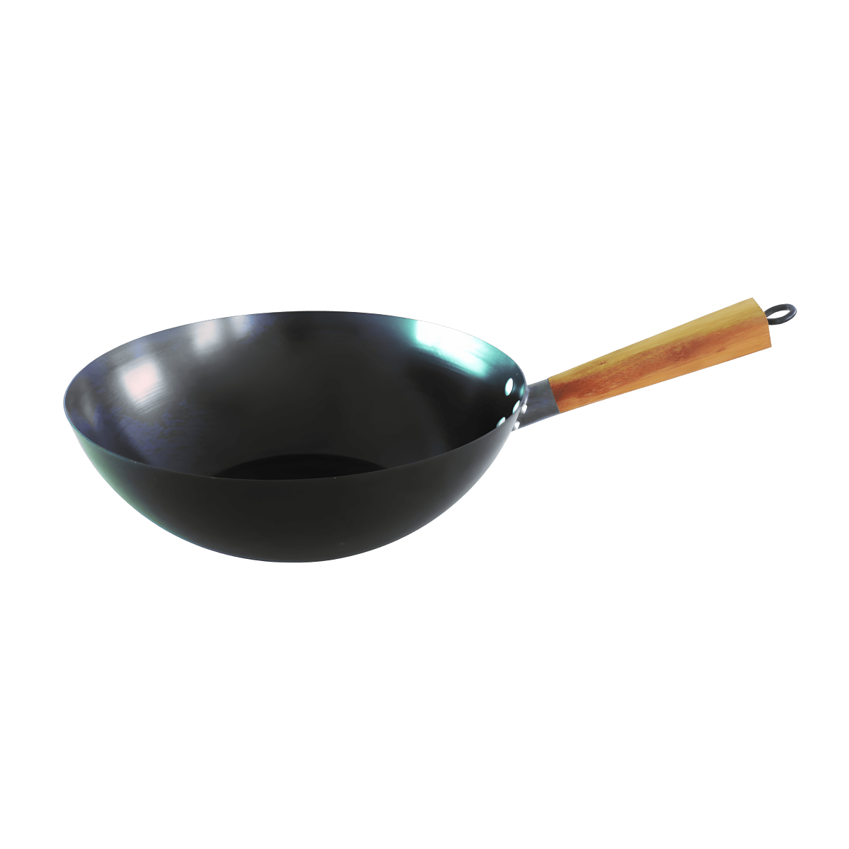 ווק קרבון להקפצה 30 ס"מ NON STICK עם ידית מעץ מבית SOLTAM