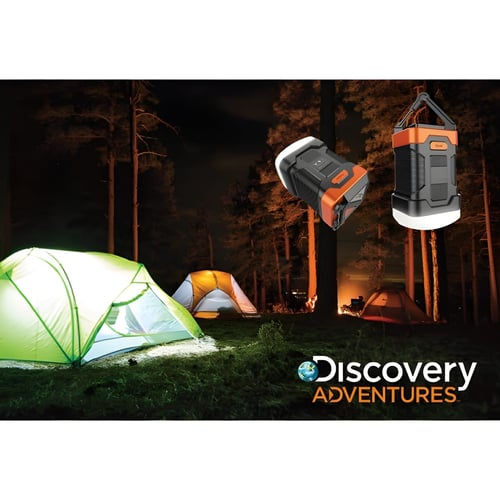 פנס קמפינג מתקדם וסוללה ניידת של Discovery