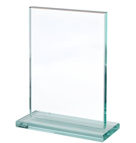 מגן הוקרה קריסטל מלבני עם בסיס מובנה