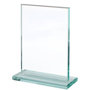 Rectangular Crystal Glass Award with Built-in Base