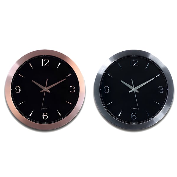 שעוני קיר מעוצבים בגוונים שחור וורוד
