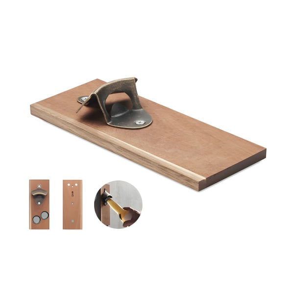 Stylish Acacia Wood and Iron Bottle Opener