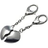 Pair of Metallic Heart-Shaped Keychains for Couples