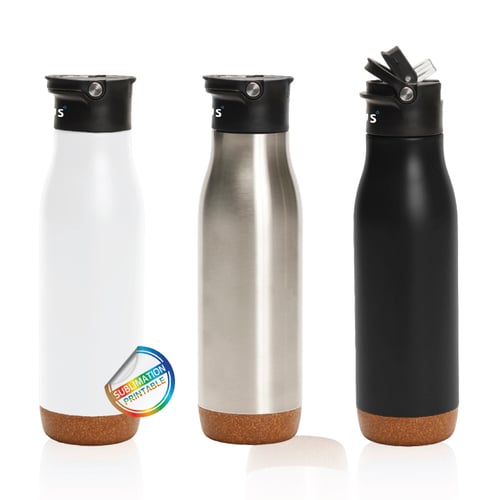 בקבוק תרמי איכותי מנירוסטה עם קש מתכוונן