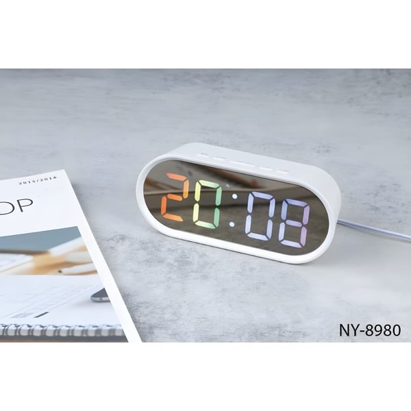 Digital Alarm Clock with LED Mirror Screen