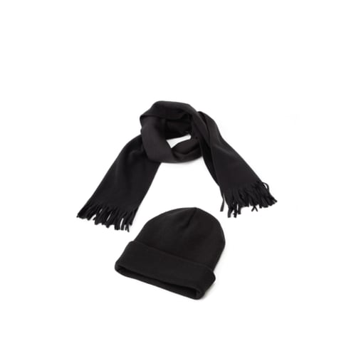 סט חורף אופנתי: כובע וצעיף מצמר סינטטי בתיק איכותי