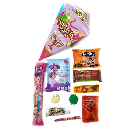 מארז חנוכה מפנק עם סביבון ושוקולדים