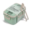 Eco-Friendly Green Lunch Box with Compostable Cutlery
