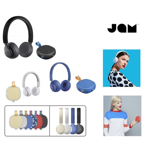 סט אוזניות בלוטוס ורמקול נייד מותג JAM