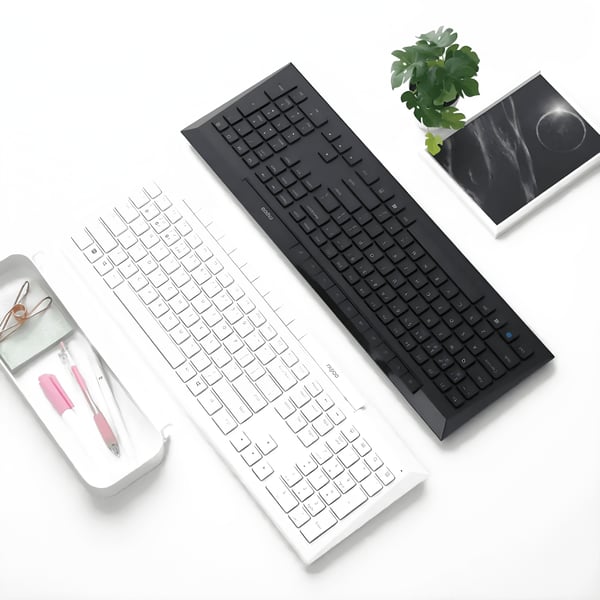 RAPOO Wireless Keyboard and Mouse Set - Bluetooth & 2.4GHz, Hebrew/English