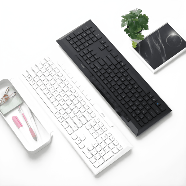 RAPOO Wireless Keyboard and Mouse Set - Bluetooth & 2.4GHz, Hebrew/English