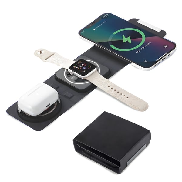 3-in-1 Wireless Charging Stand for Phone, Earbuds, and Smartwatch - Athena