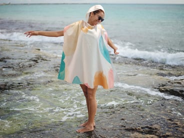 Oversized Poncho Towel with Hood for Adults - 98.5*98.5