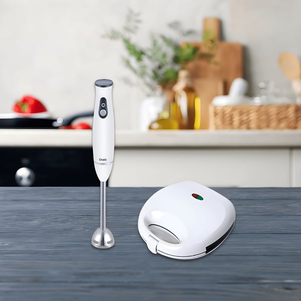 סט מטבח: בלנדר נירוסטה 300W וטוסטר לחיצה פסים