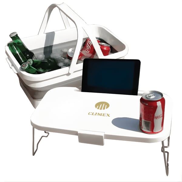 סלסלת פיקניק מתקפלת עם שולחן נשלף ותא צידנית
