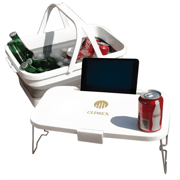 סלסלת פיקניק מתקפלת עם שולחן נשלף ותא צידנית