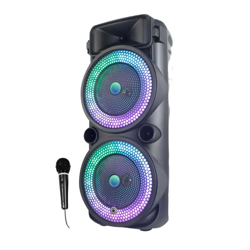 מערכת רמקולים דיגיטלית עם אורות LED ומיקרופון