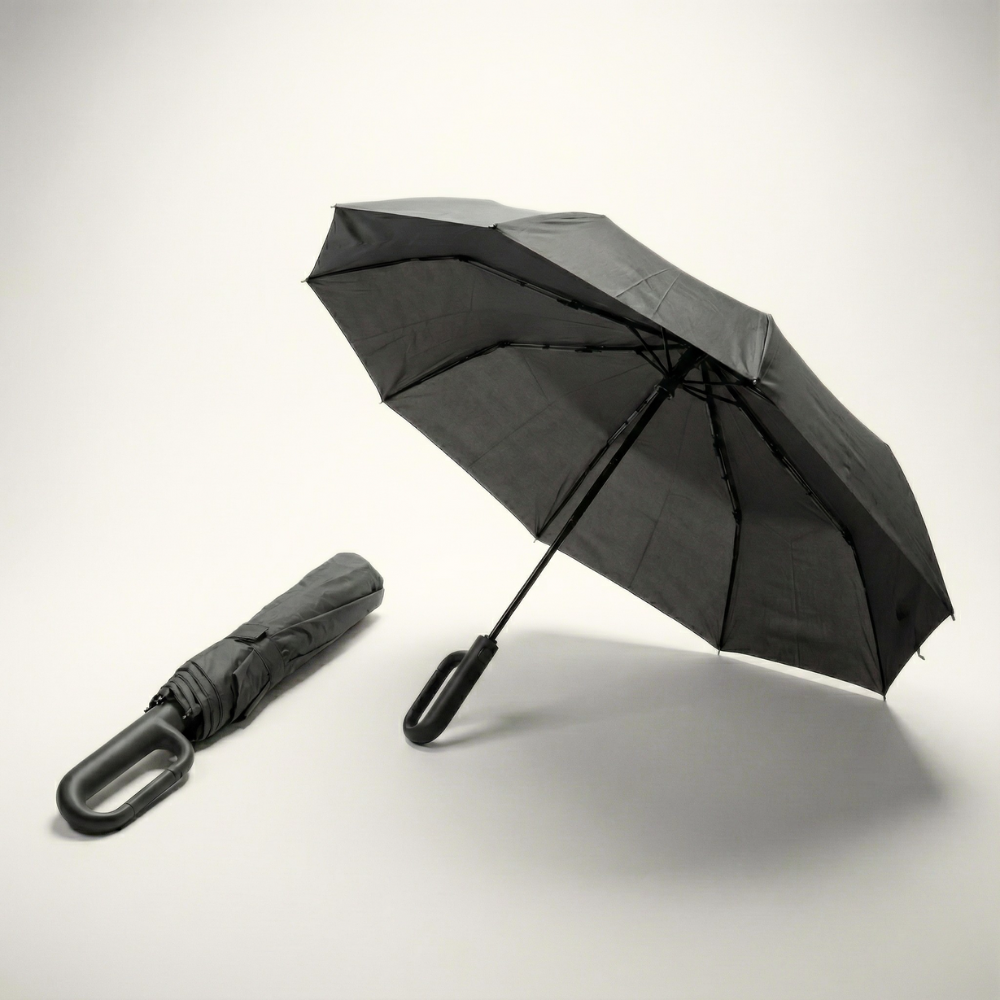 מטריה מתקפלת אוטומטית 23 אינץ 10 פאות עם ידית שאקל - מתנה עסקית איכותית ומרשימה