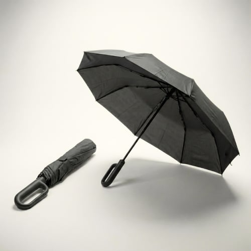 מטריה מתקפלת אוטומטית 23 אינץ 10 פאות עם ידית שאקל - מתנה עסקית איכותית ומרשימה