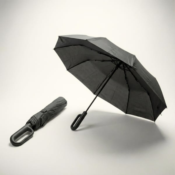 מטריה מתקפלת אוטומטית 23 אינץ 10 פאות עם ידית שאקל - מתנה עסקית איכותית ומרשימה