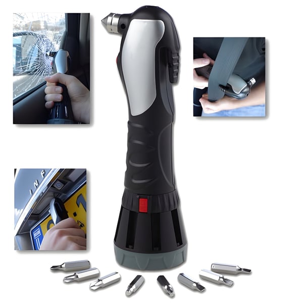 Crank Emergency Rechargeable Flashlight with Car Rescue Kit