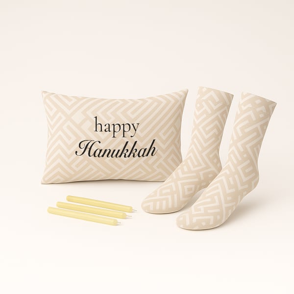 מארז חנוכה מפנק: גרביים ממותגות וכרית חימום למיקרוגל