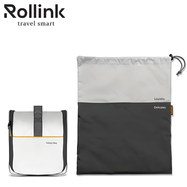 Luxury Travel Set with Toiletry Bag and Laundry Pouch by Rollink