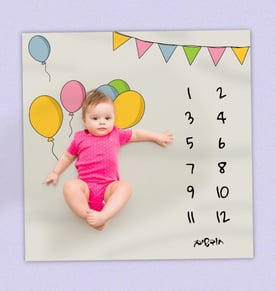 שמיכת פעילות לילדים עם סימון גיל ופוך סינטטי 100 גרם
