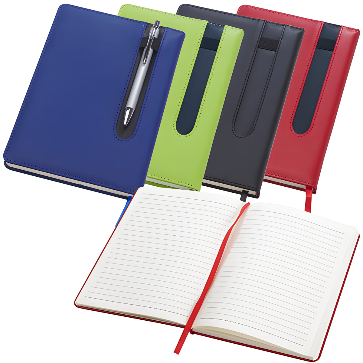 מחברת A5 עם מקום לעט בחזית - מתנה עסקית יוקרתית