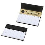 מעמד ממו שולחני עם לוח שבועי ואביזרים מעץ