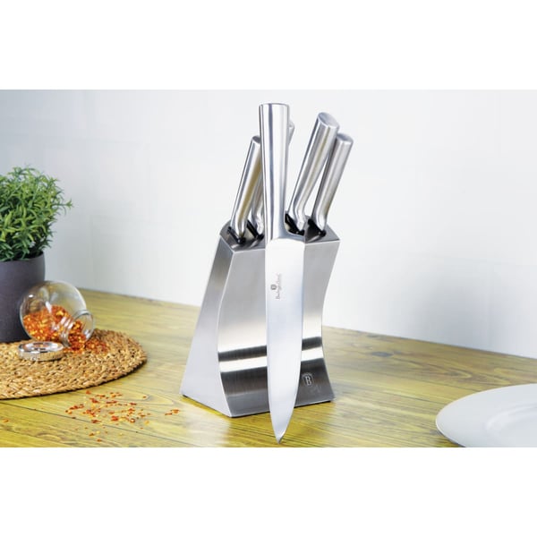 Premium Knife Set with Stainless Steel Stand - 6 Pieces
