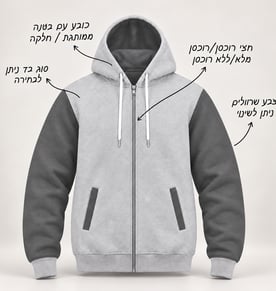 קפוצ'ון פוטר עבה בהתאמה אישית מלאה