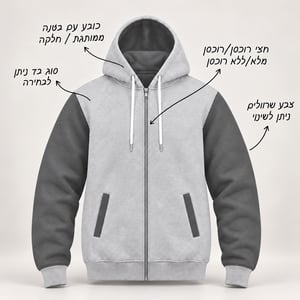 קפוצ'ון פוטר עבה בהתאמה אישית מלאה