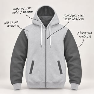 קפוצ'ון פוטר עבה בהתאמה אישית מלאה