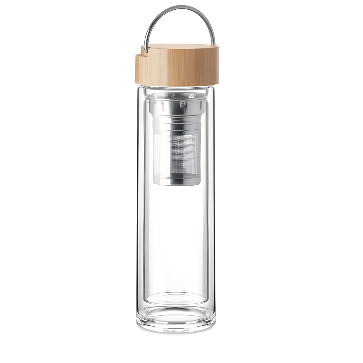 בקבוק שתייה זכוכית עם מסננת תה