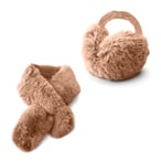 סט צעיף ומחמם אוזניים פרווה איסלנדית