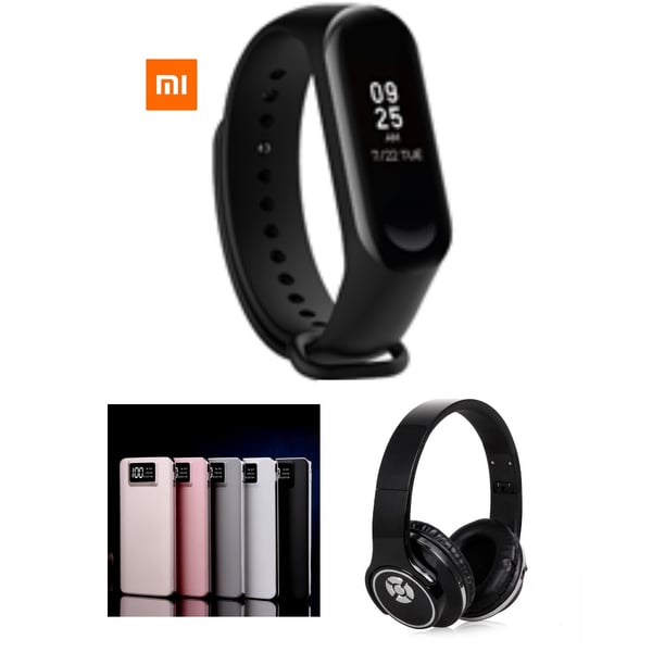 מארז גאדג'טים כולל: שעון חכם, אוזניות בלותות' ורמקול, וסוללה לנייד