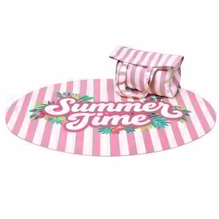 ערכת חוף מושלמת: מגבת עגולה, תיק צד תואם, צידנית ובקבוק דפיוזר