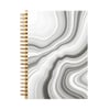 מחברת ספירלה מעוצבת בשיש שחור ולבן