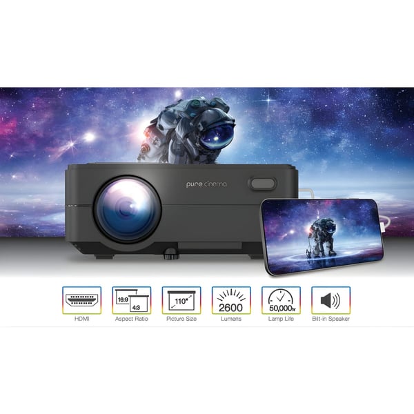 2600 Lumens Video Projector for Up to 110" Display
