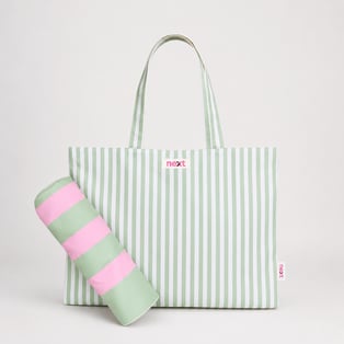 Stylish Canvas Beach Bag with Matching 140x140 Couples Towel
