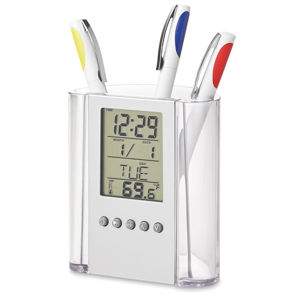 Digital Pen Holder with Alarm Clock and Calendar