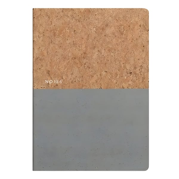 מחברת חצי חצי עם כריכת פקק מעוצבת