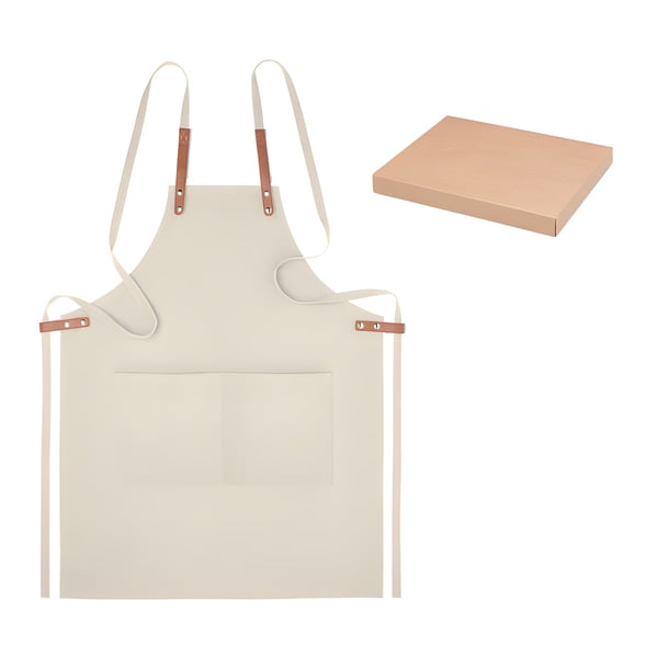 Adjustable Organic Cotton Kitchen Apron with Front Pockets