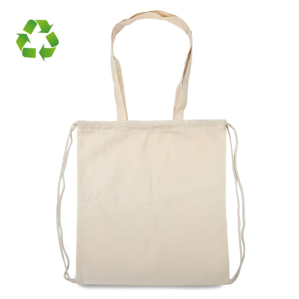 Versatile Canvas Bag with Drawstrings and Long Handles