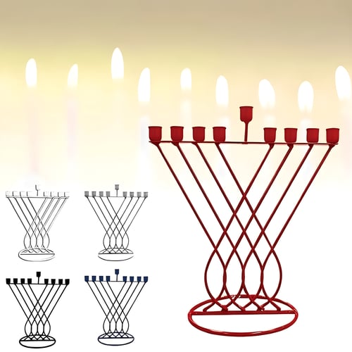 עיצוב חנוכיית מתכת יוקרתית בעיצוב ספירלה, 18x20 ס"מ